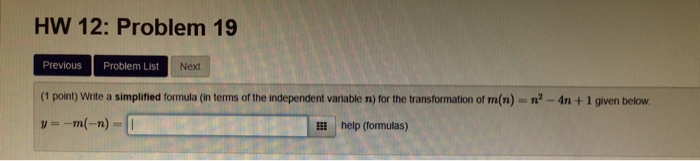 Solved HW 12: Problem 19 Previous Problem List Next (1 | Chegg.com
