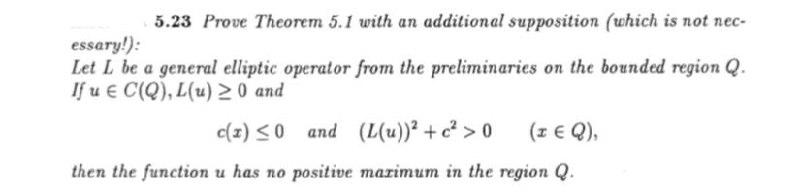 Solved 5.23 Prove Theorem 5.1 with an additional supposition | Chegg.com