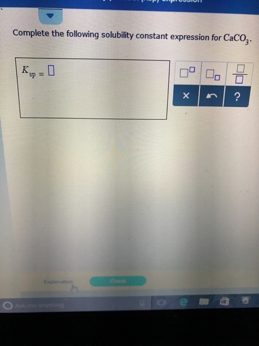 Solved complete the following solubility constant expression chegg