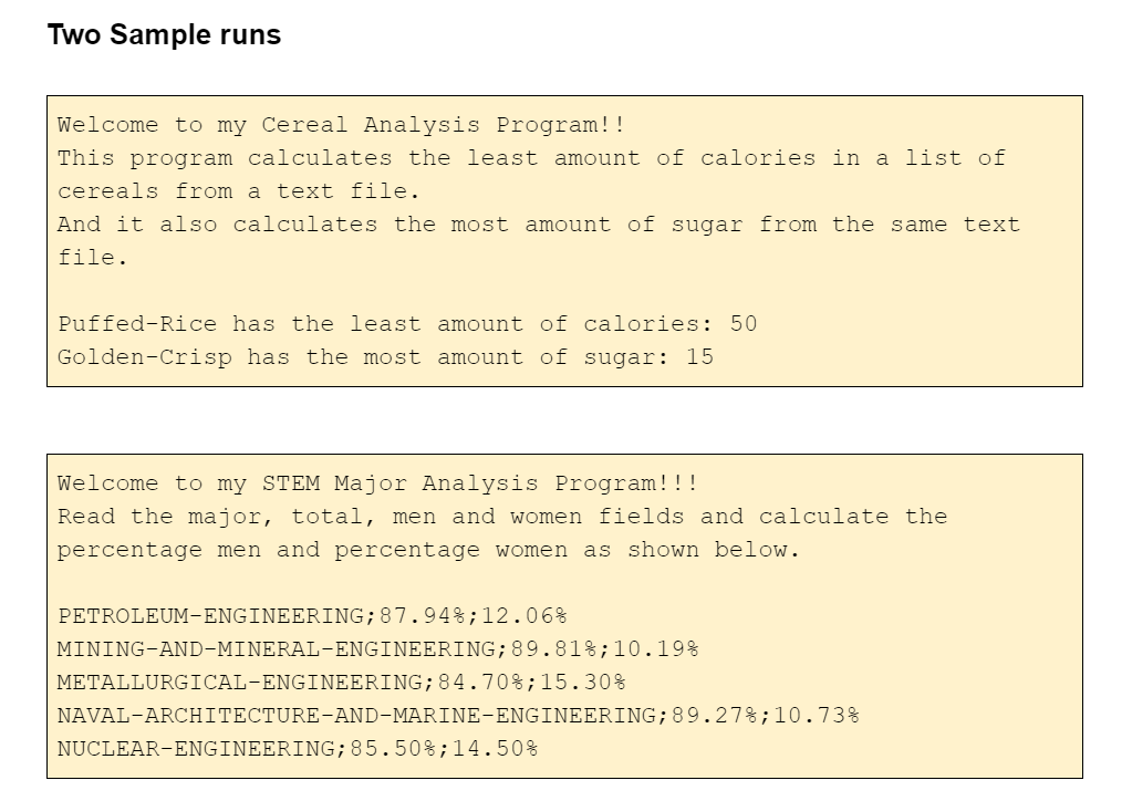 Solved Program Description 1 Create A Text File With The Chegg