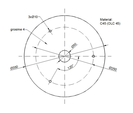 Solved 3x10 Material: C45 (OLC 45) + grosime 4 050 0350 0250 | Chegg.com