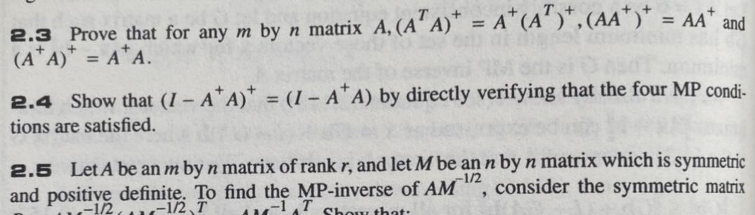 Solved 2.3 Prove that for any m by n matrix A, (A” A)* = | Chegg.com