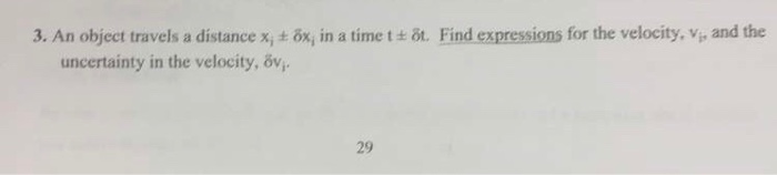 Solved An object travels a distance x_ j plus minus delta x_ | Chegg.com