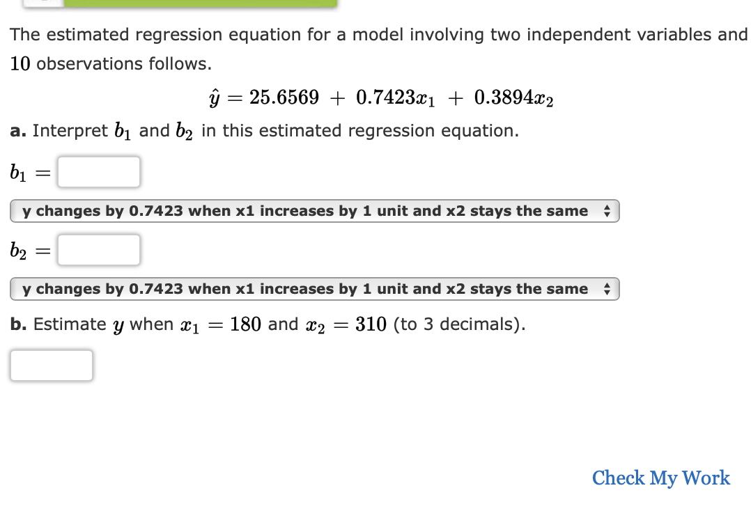 Solved The Estimated Regression Equation For A Model 7991