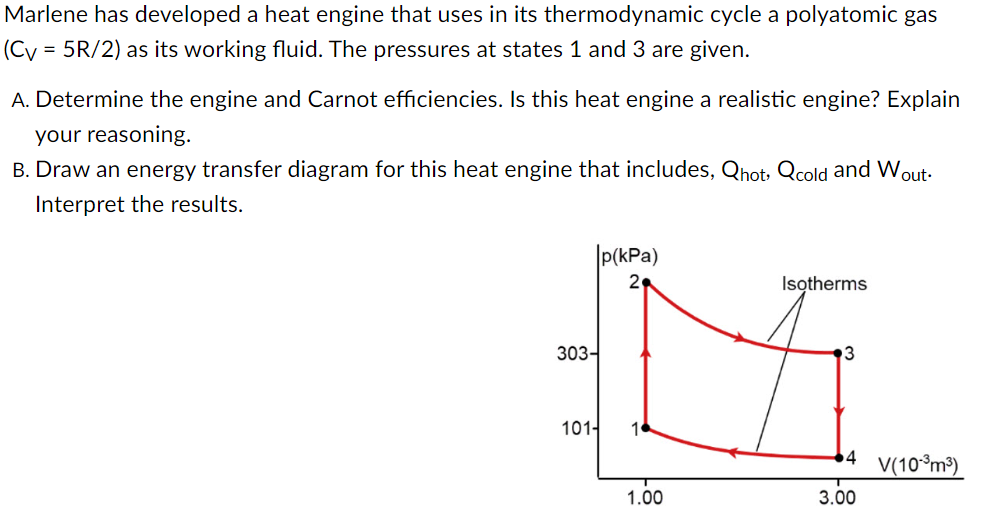 Solved Marlene has developed a heat engine that uses in its | Chegg.com