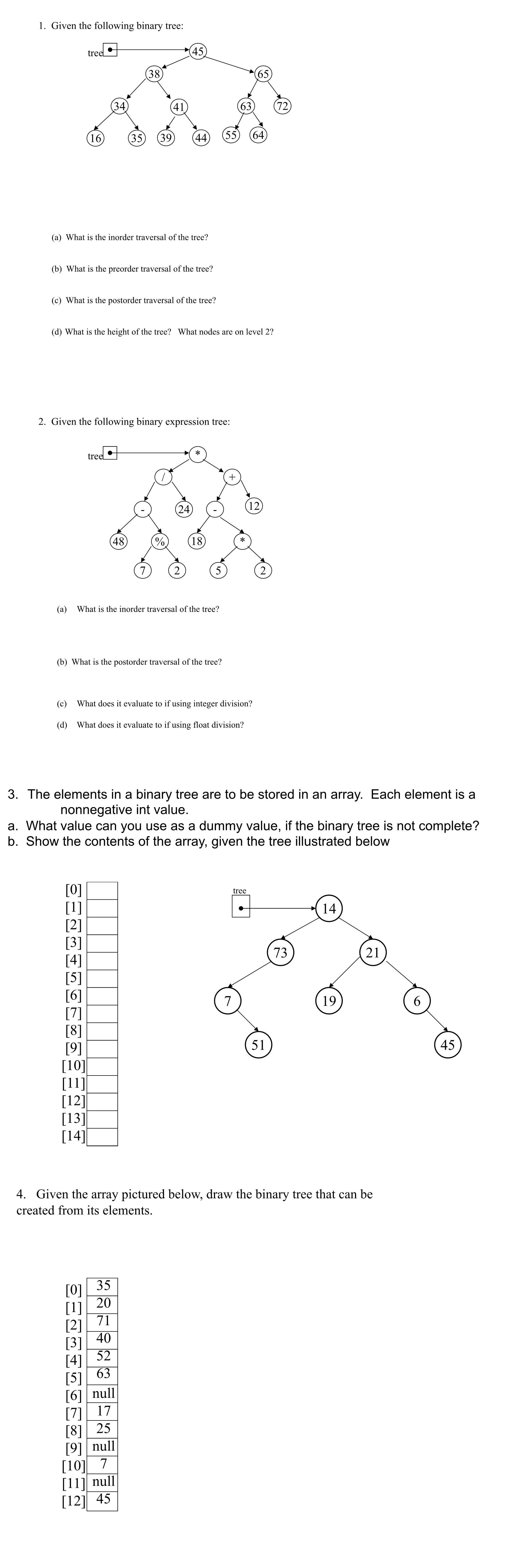 Solved How can I solve these practice questions on trees in | Chegg.com