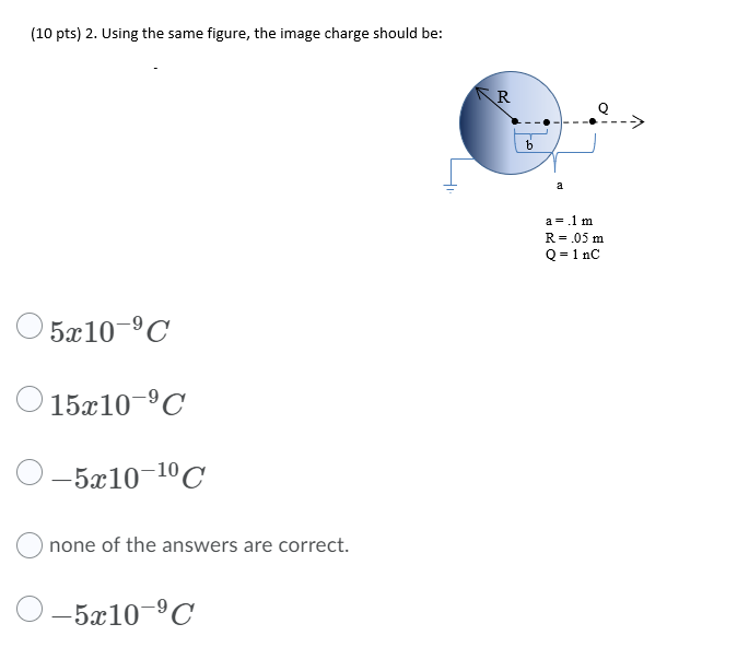 Solved (10 pts) 2. Using the same figure, the image charge | Chegg.com