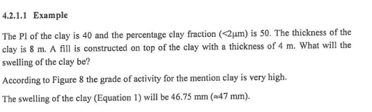 Solved 4.2.1.1 ExampleThe PI of the clay is 40 and the | Chegg.com