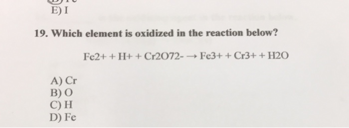 Cr2o7 Fe H Cr Fe H2o