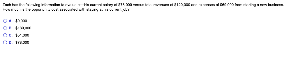 Solved Zach has the following information to evaluate-his | Chegg.com