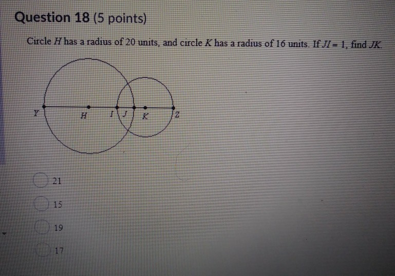 this circle has a radius of 5 units