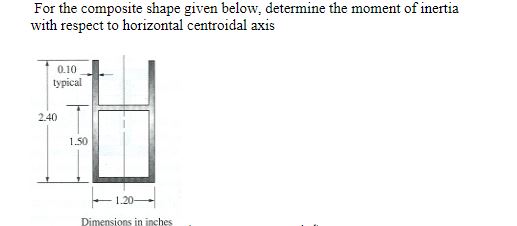 Solved For the composite shape given below, determine the | Chegg.com
