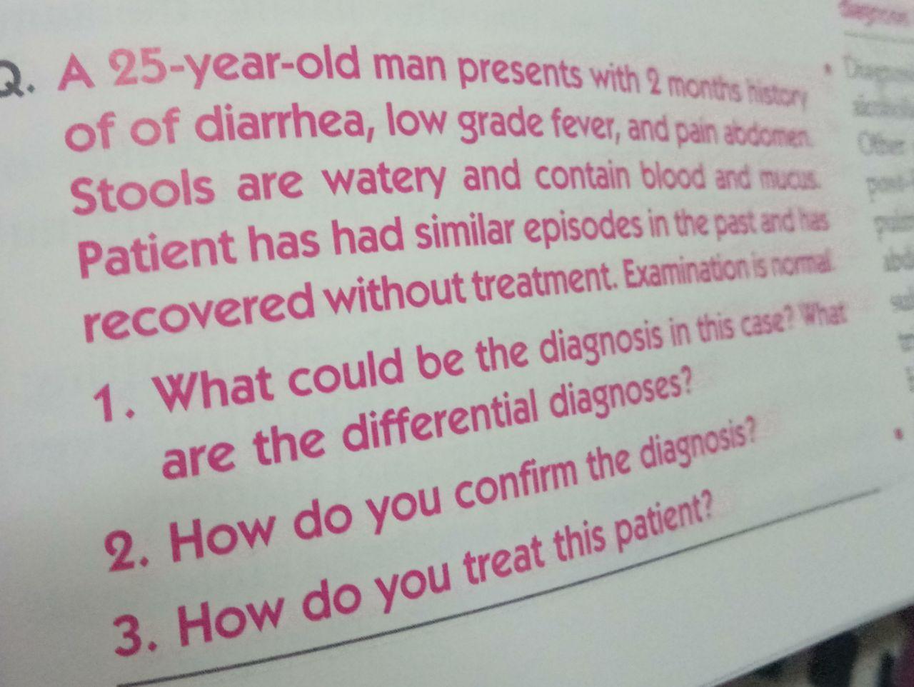 Solved Q. A 25-year-old man presents with 2 months History | Chegg.com