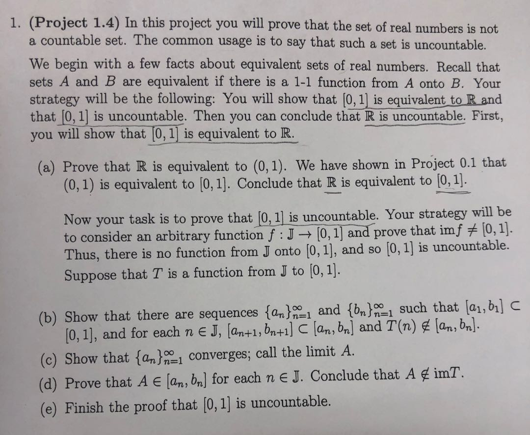 Solved 1. (Project 1.4) In this project you will prove that | Chegg.com