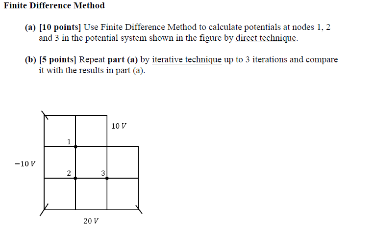 Finite Difference Method (a) [10 points] Use Finite | Chegg.com