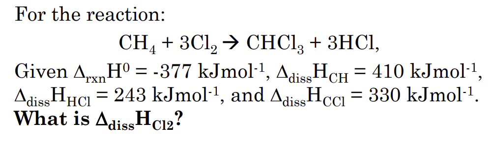 Solved For The Reaction CH4 3Cl2 CHCl3 3HCl Given Chegg Com   PhpIZgBZZ