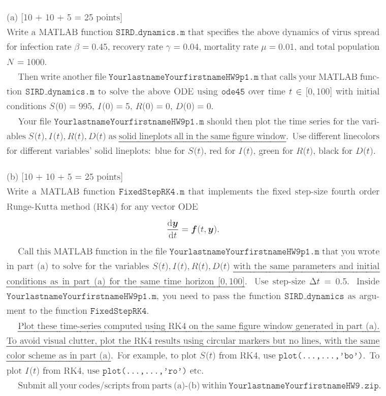 Solved Model of Virus Spread (25+25=50 points ) A wellknown Chegg