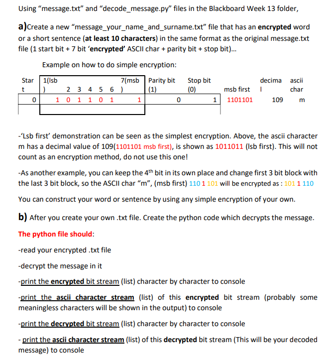 Problem --> We will write a message in encrypted | Chegg.com