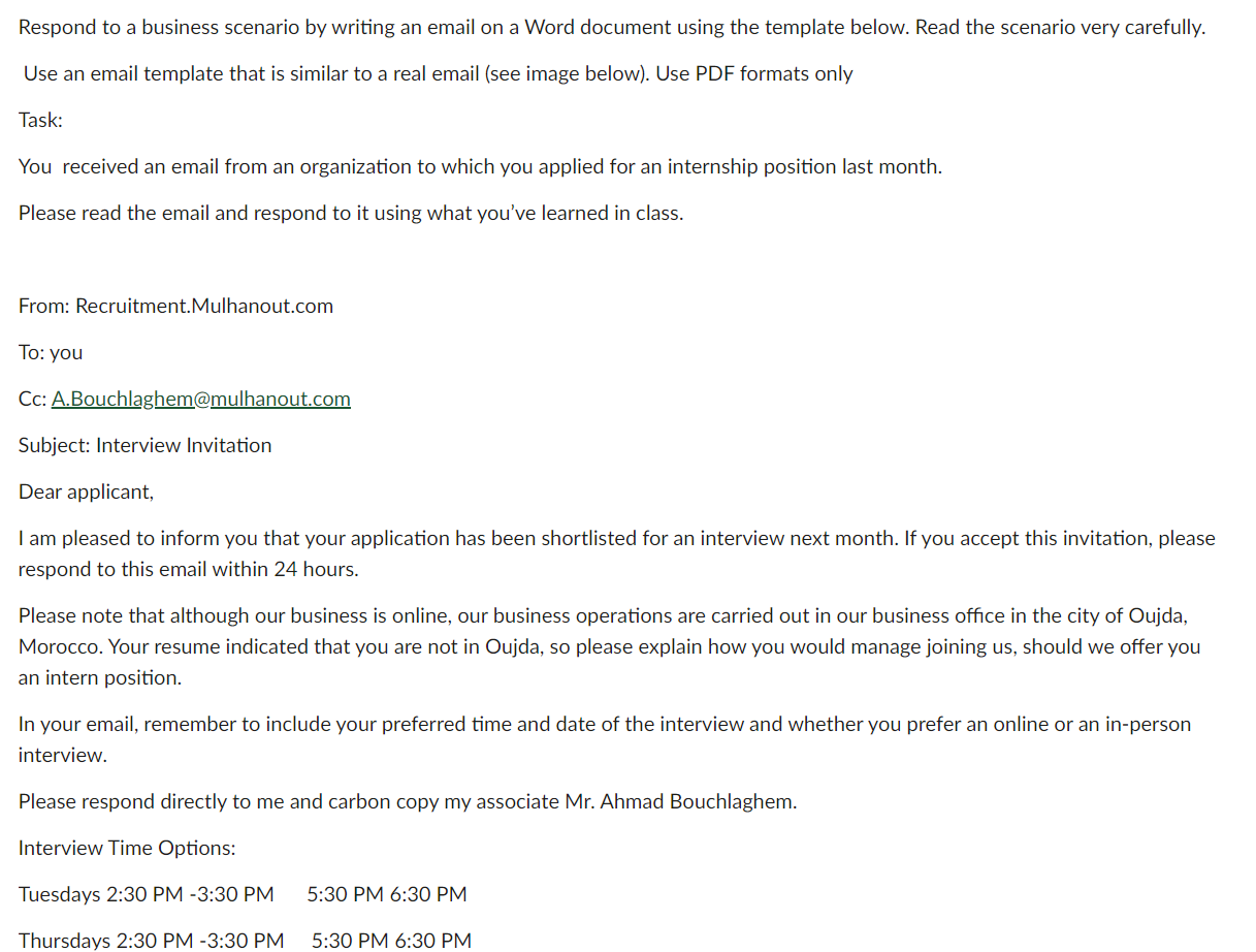 Solved Respond to a business scenario by writing an email on