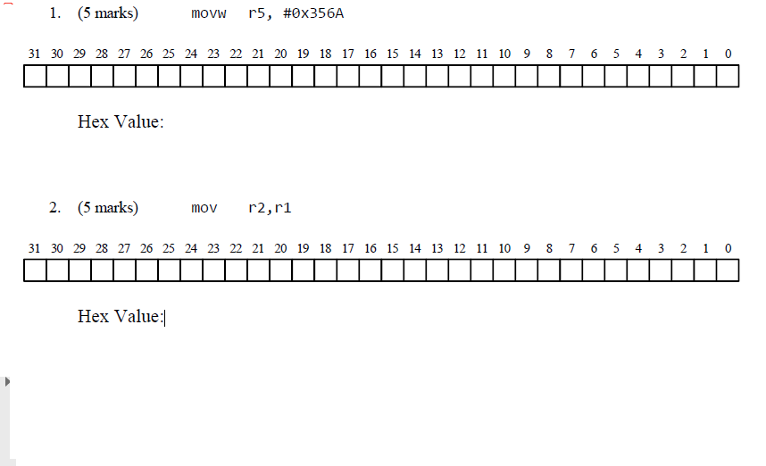 Below are listed some Assembly language instructions