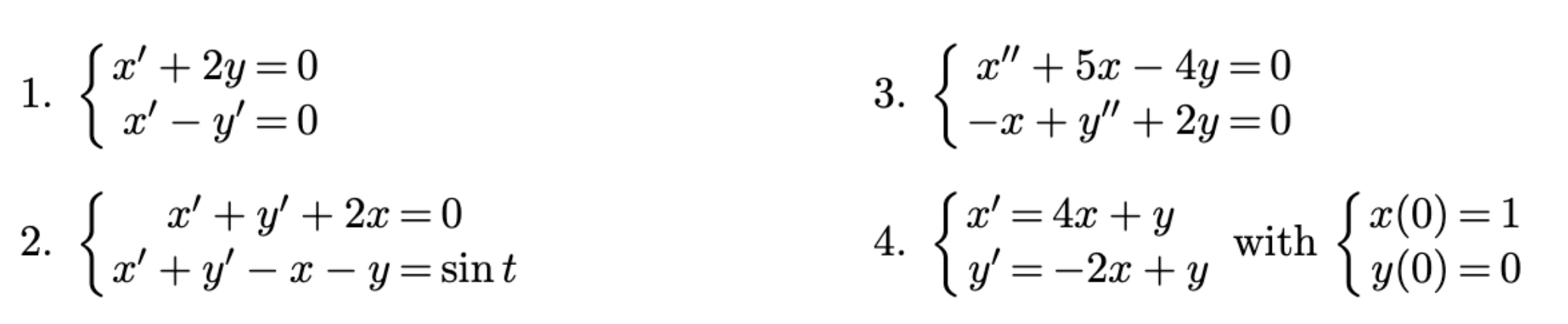 Solved Solving Systems of Linear Differential Equations | Chegg.com