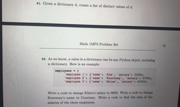 Solved 14 Math 1MP3 Problem Set 88. Write a code for the | Chegg.com