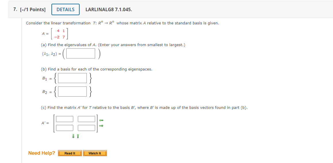 Solved linear algebra please answer both of the question | Chegg.com