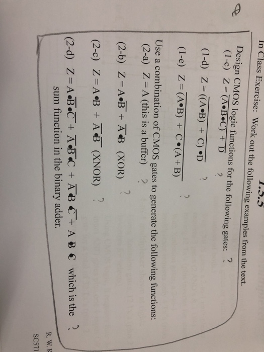 Solved 1.5.5 In Class Exercise: Work out the following | Chegg.com