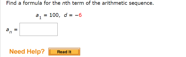 Solved Find a formula for the nth term of the arithmetic | Chegg.com