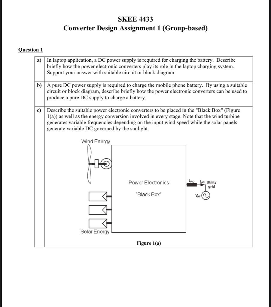 Solved SKEE 4433 Converter Design Assignment 1 (Group-based) | Chegg.com