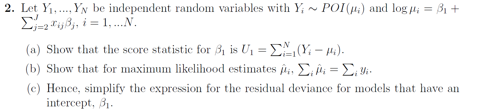 = 2. Let Y1, ..., Yn be independent random variables | Chegg.com