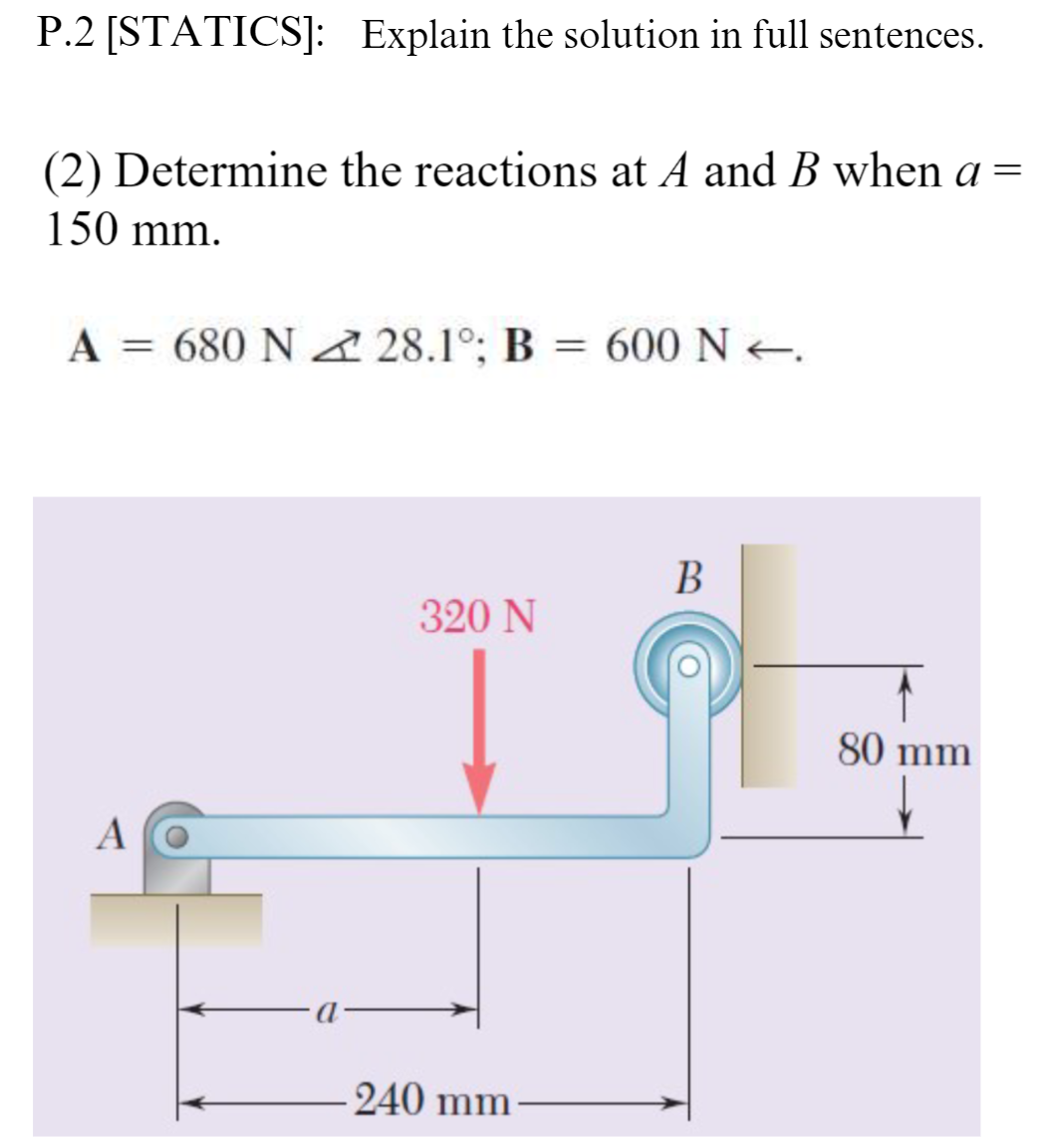 Solved P.2 [STATICS]: Explain The Solution In Full | Chegg.com