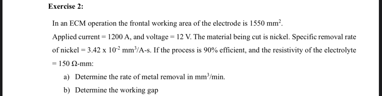 Solved Exercise 3: An EDM operation is performed on | Chegg.com