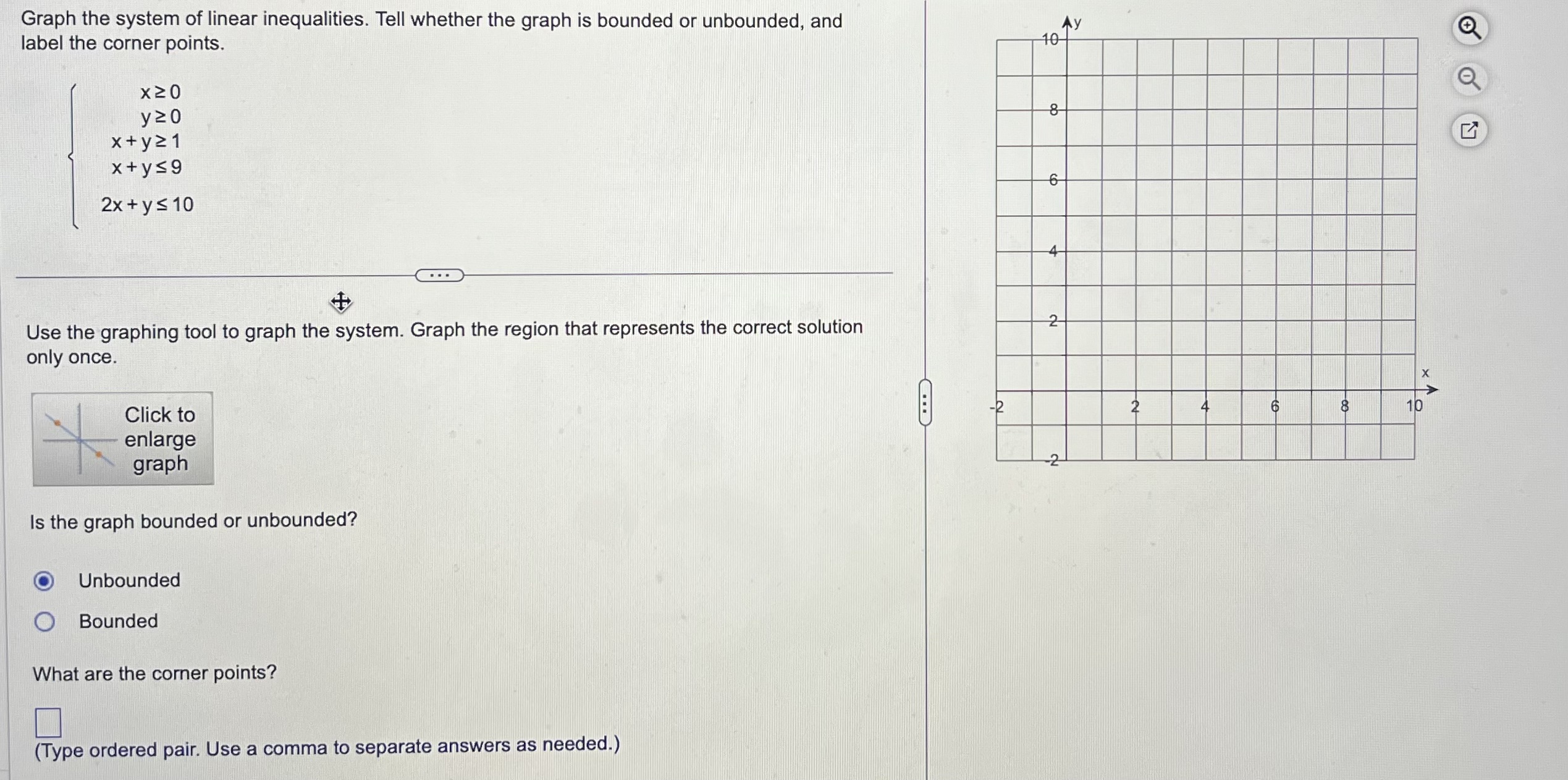 Solved Graph the system of linear inequalities. Tell whether | Chegg.com