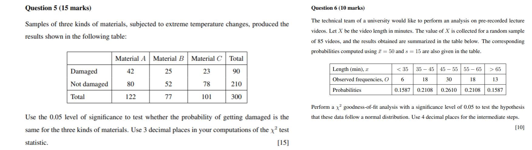 Example of the lecture material and generated test