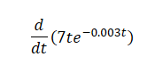 Solved dtd(7te−0.003t) | Chegg.com