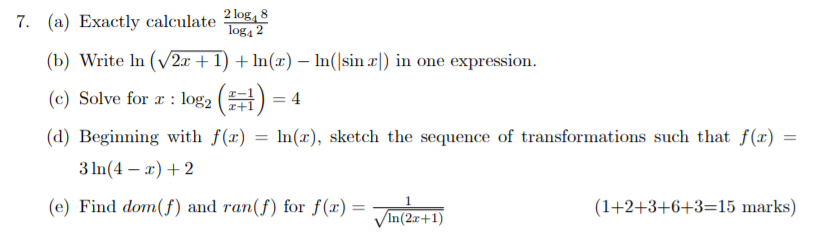 Solved 2 Log, 8 Log: 2 7. (a) Exactly Calculate (b) Write In | Chegg.com