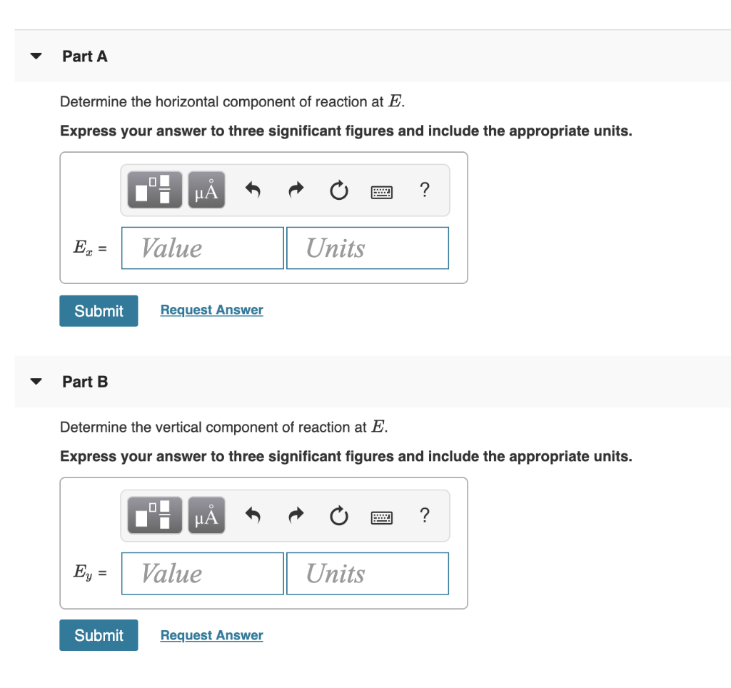 Solved Determine The Components Of Reaction At E. Take That | Chegg.com