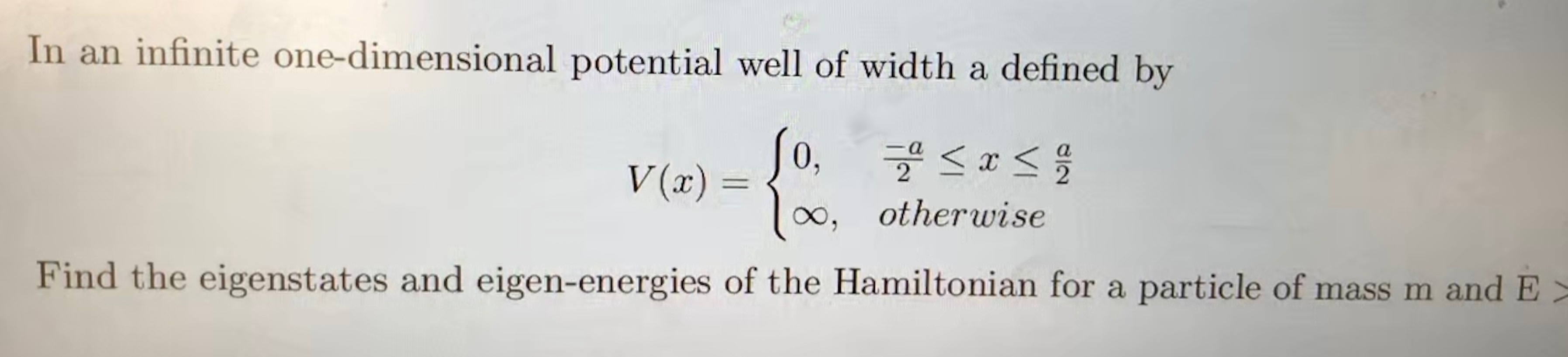 solved-in-an-infinite-one-dimensional-potential-well-of-chegg