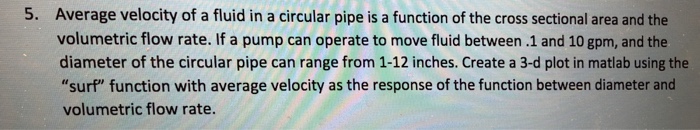 Solved Average velocity of a fluid in a circular pipe is a | Chegg.com