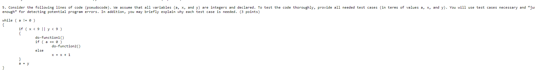 Solved 5. Consider the following lines of code (pseudocode). | Chegg.com