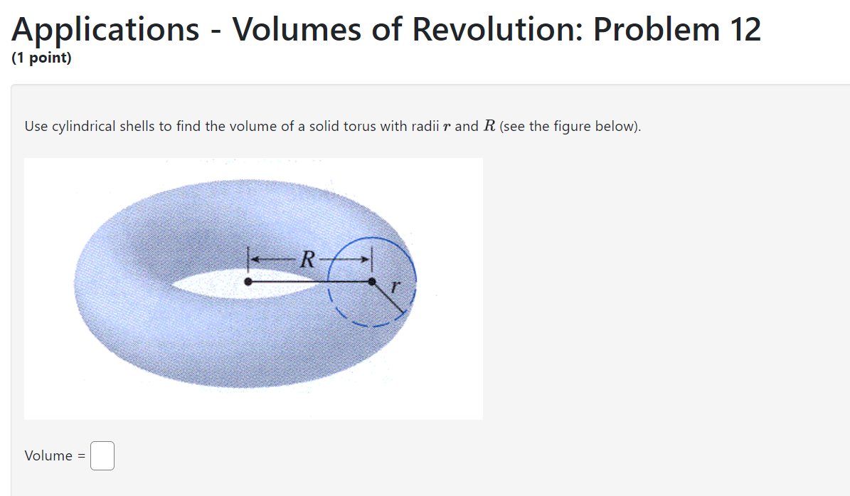 Solved Applications - Volumes of Revolution: Problem 11 (1 | Chegg.com