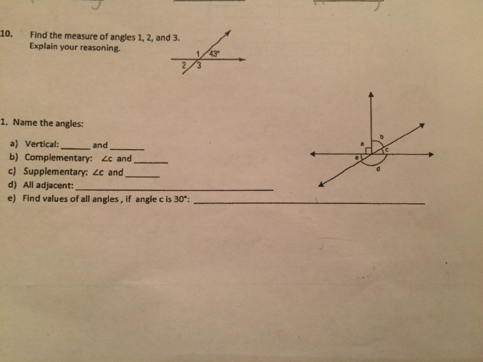 Solved Find The Measure Of Angles 1, 2, And 3. Explain Your | Chegg.com