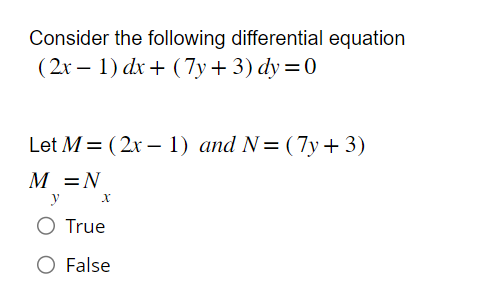 Solved Consider The Following Differential Equation | Chegg.com