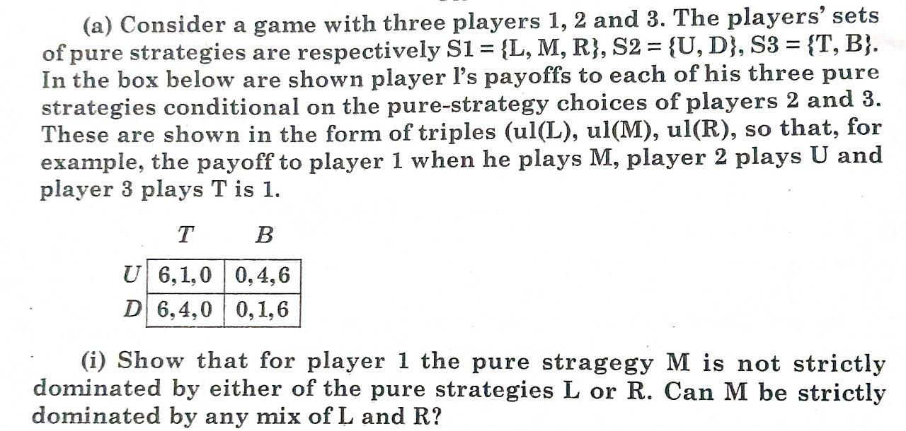 Solved (a) Consider A Game With Three Players 1, 2 And 3. | Chegg.com