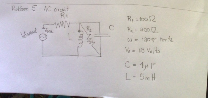 Solved Problem 5 (15 points) For the AC circuit in the | Chegg.com