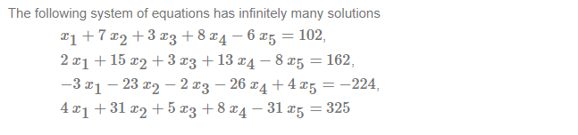 Solved The following system of equations has infinitely many | Chegg.com