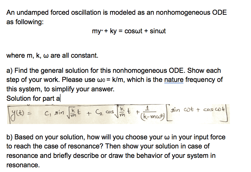 Solved I Need Help With Part B. The Solution Shown Is For | Chegg.com