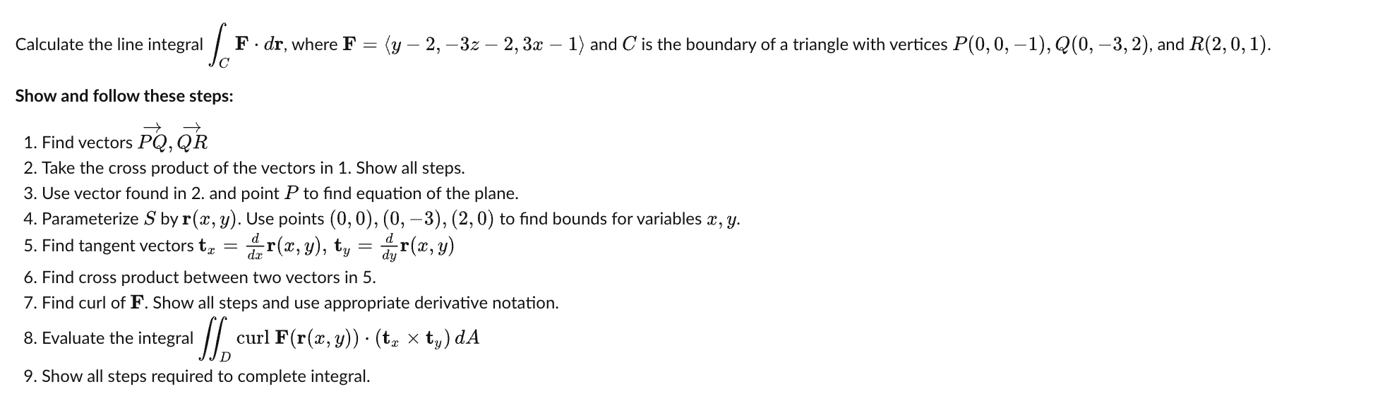 Solved Calculate the line integral le F.dr, where F = (y – | Chegg.com