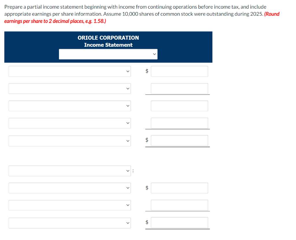 Prepare A Partial Income Statement Beginning With 4249